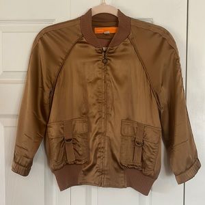 Copper Silk Bomber Jacket